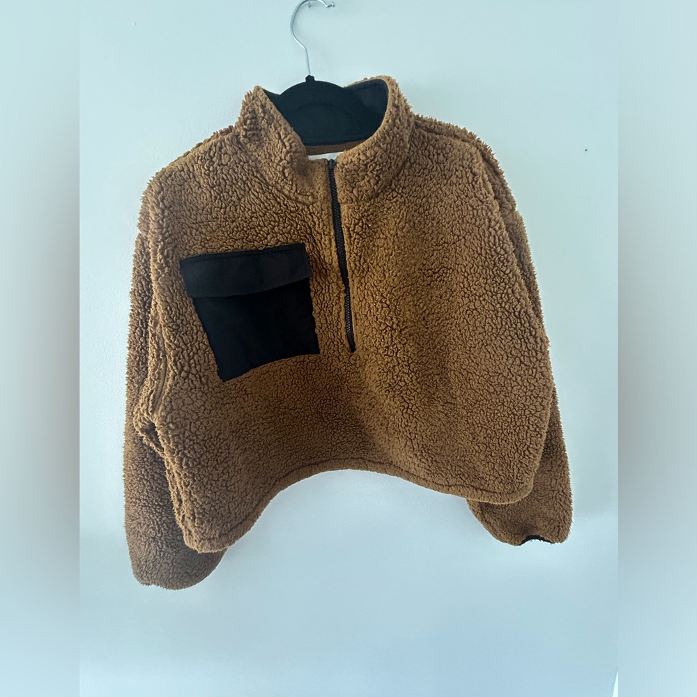 Oak + Fort teddy bear sweater, size L